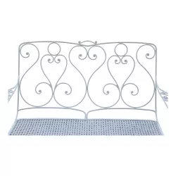 \"Beau-Rivage\" model 2-seater sofa in white painted wrought iron,