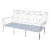 3-Sitzer-Sofa Modell „Beau-Rivage“ aus weiß lackiertem Schmiedeeisen, - Moinat - Sièges, Bancs, Tabourets
