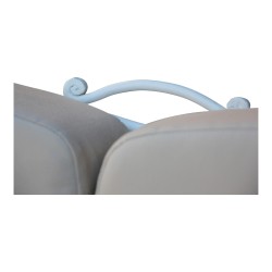 3-Sitzer-Sofa, Modell „Beau-Rivage“, aus weiß lackiertem Schmiedeeisen,