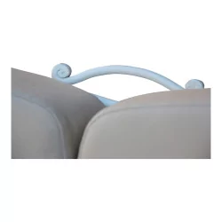 3-местный диван модели «Beau-Rivage» из кованого железа, окрашенного в белый цвет,