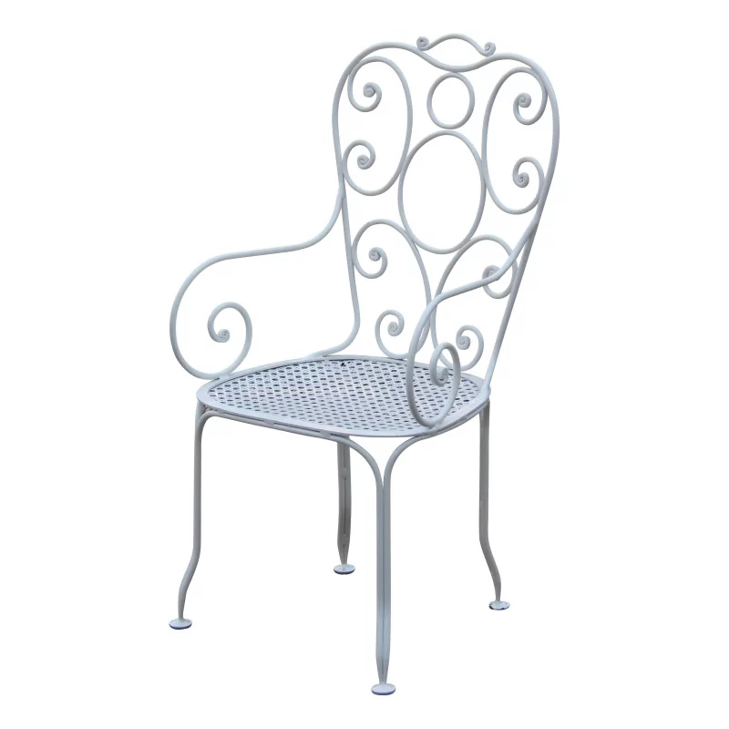 白色锻铁“Echichens”扶手椅，带座椅 - Moinat - Heritage