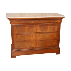 Louis-Philippe chest of drawers in mahogany wood, 4 drawers and 1 key,