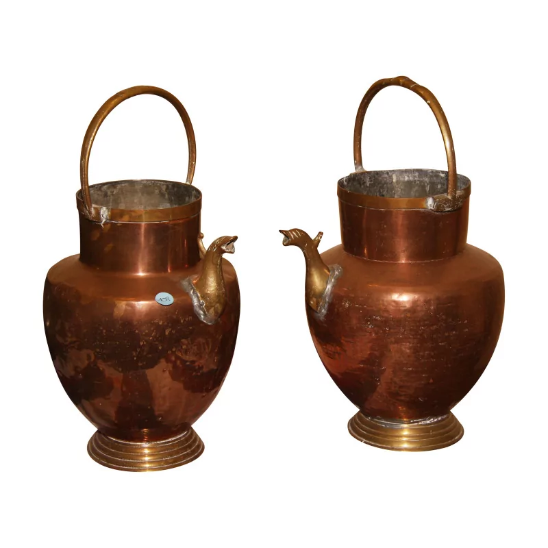 Paire d'arrosoir en cuivre 19ème siècle - Moinat - Accessoires de décoration
