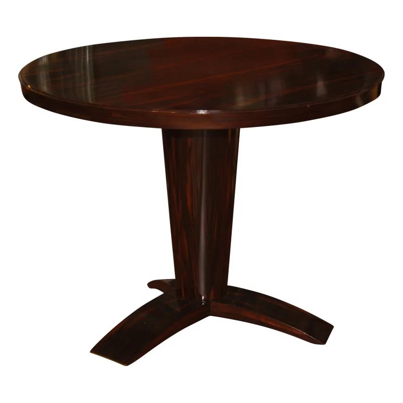 столик в стиле ар-деко из макассарового черного дерева с… - Moinat - Диванные столики, Ночные столики, Круглые столики на ножке