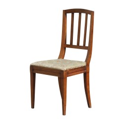Directoire chair with seat in fabric with floral decor. 20th …