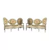 Pair of Louis XV Napoleon III sofas, covered with - Moinat - Sofas