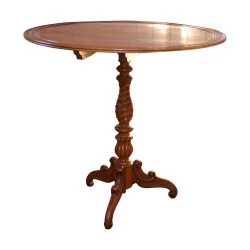 приставной столик / столик на одной ножке из орехового дерева с ножкой для штатива …