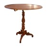 Walnut wood side table / pedestal table with tripod leg - Moinat - End tables, Bouillotte tables, Bedside tables, Pedestal tables