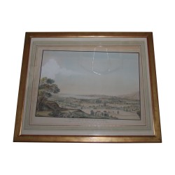 Glasgravur - \"Blick auf die Stadt Genf und ihre