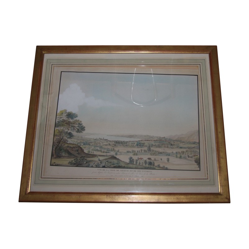 Glasgravur - \"Blick auf die Stadt Genf und ihre - Moinat - Gravüren Glasgravur - \"Blick auf die Stadt Genf und ihre - Moinat - Gravüren
