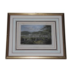 Gravure sous verre de Sainte-Croix, non signé, avec cadre en …