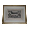Gravure sous verre, Souvenir de Lausanne, avec cadre baguette … - Moinat - Gravures