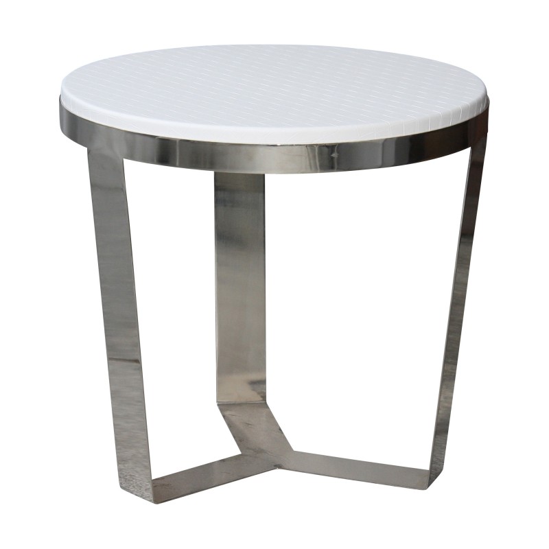 Coffee table, round pedestal table in nickel-plated iron and - Moinat - End tables, Bouillotte tables, Bedside tables, Pedestal tables Coffee table, round pedestal table in nickel-plated iron and - Moinat - End tables, Bouillotte tables, Bedside tables, Pedestal tables