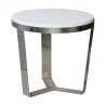 Coffee table, round pedestal table in nickel-plated iron and - Moinat - End tables, Bouillotte tables, Bedside tables, Pedestal tables