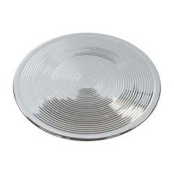 Set de 6 dessous de verre rond en métal argenté.