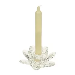 Lotus model glass candlestick.