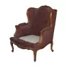 Bergere with ears Louis XV in molded carved walnut, work … - Moinat - Armchairs