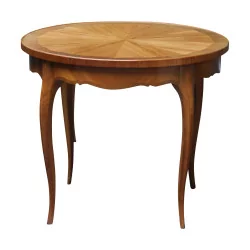 Pedestal table, round side table, in rosewood. France …