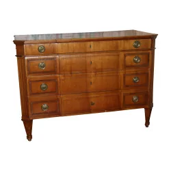 4-drawer chest of drawers in veneered cherry wood with 1 key,