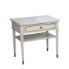 Rectangular bedside table in white painted wood with 1 drawers and … - Moinat - End tables, Bouillotte tables, Bedside tables, Pedestal tables
