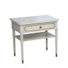 张白漆木矩形床头柜，带 1 个抽屉和…… - Moinat - End tables, Bouillotte tables, 床头桌, Pedestal tables