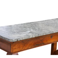 Restoration console in walnut wood, mounted on oak and …