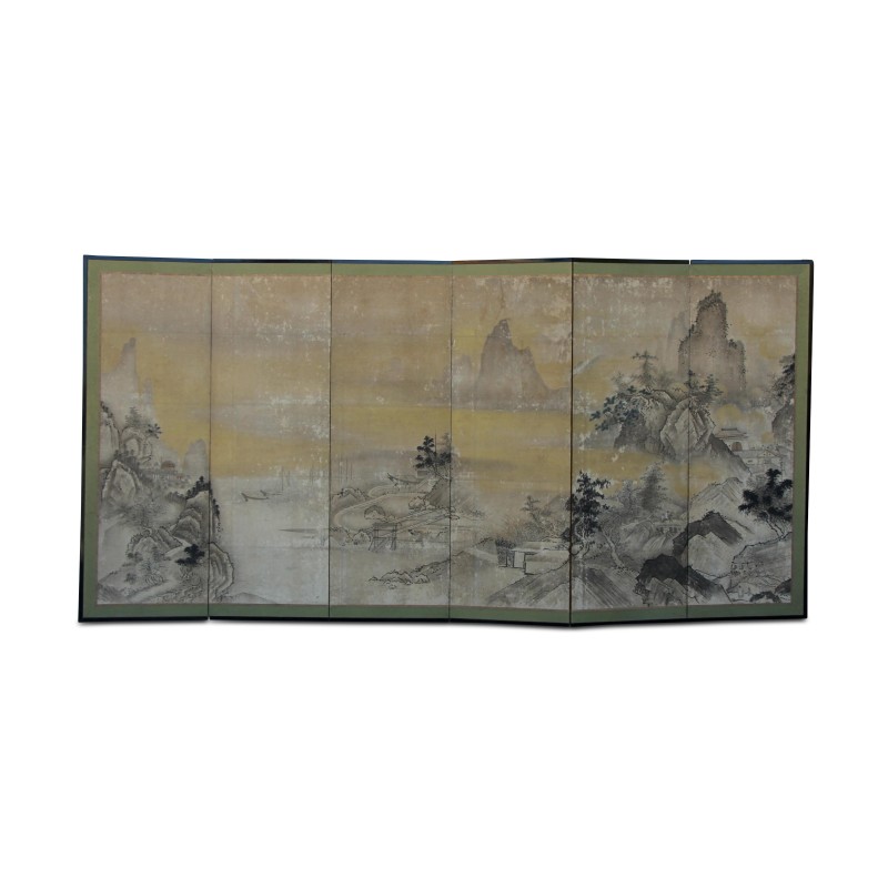 Paravent Byobu à 6 volets d inspiration chinoise - Moinat - Paravents Paravent Byobu à 6 volets d inspiration chinoise - Moinat - Paravents