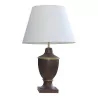 Plaster lamp with chocolate colored decorative paint and … - Moinat - Table lamps