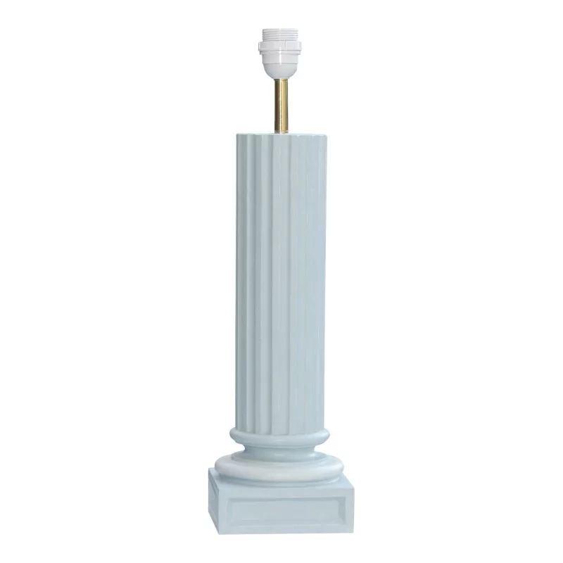 Column plaster lamp with blue decorative paint … - Moinat - Table lamps