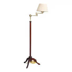 brass floor lamp and mahogany tripod foot with arm …