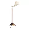 brass floor lamp and mahogany tripod foot with arm … - Moinat - Standing lamps