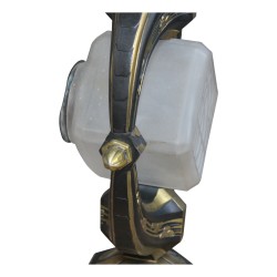 Paar Art-Deco-Lampen mit Milchglas. Frankreich, um 1920