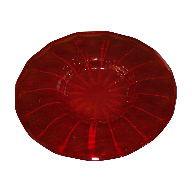 Plat en verre de Murano coloris rouge. Vers 1950 - Moinat - Accessoires de décoration Plat en verre de Murano coloris rouge. Vers 1950 - Moinat - Accessoires de décoration