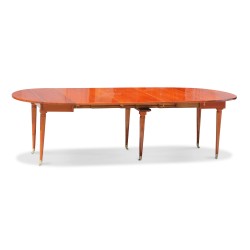 Directoire dining room table in cherry wood with 3