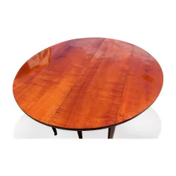 Table de salle à manger Directoire en bois de merisier avec 3