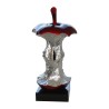 Trognon de pomme rouge et argenté sur socle noir. - Moinat - Accessoires de décoration