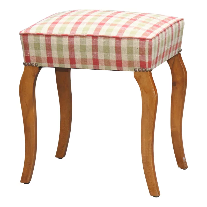 Louis-Philippe stool, covered with Tilbury Check fabric … - Moinat - Stools, Benches, Pouffes