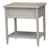 Bedside table with false drawer front with gray painted wooden shelf … - Moinat - End tables, Bouillotte tables, Bedside tables, Pedestal tables