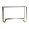 Console in golden varnished brass and clear glass tops … - Moinat - byMoinat