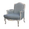 Louis XV style armchair covered with blue herringbone fabric … - Moinat - Armchairs