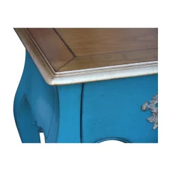 Console Louis XV plateau en merisier peint turquoise avec 2 …
