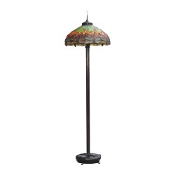 Lampadaire en bronze, modèle Tiffany aux libellules, et