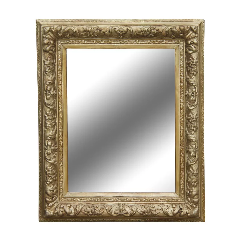Mirror with richly carved gilded painted wooden frame. 20th … - Moinat - Mirrors