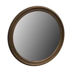 Witch mirror, XXL model, in gold painted wood with a gold finish