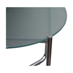 Круглый стол для гостиной MR из хромированного железа и стеклянной столешницы…