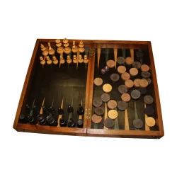 шахматная доска в стиле Луи-Филиппа из орехового дерева с шахматным…