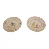 Pair of porcelain decorative wall plates with decor … - Moinat - Chinaware, Porcelain