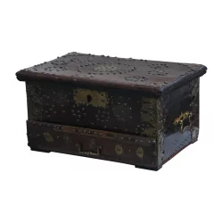 old Haute Epoque chest with small lockers inside,