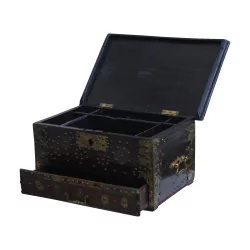 old Haute Epoque chest with small lockers inside,