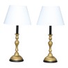 Pair of gilt bronze candlesticks, transformed into a pair of … - Moinat - Table lamps